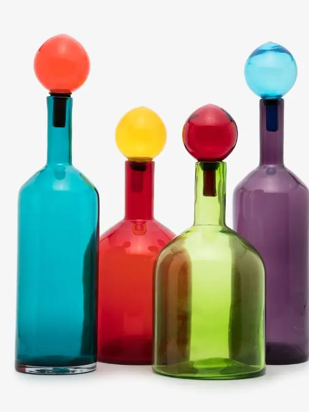Four bottles of different colours