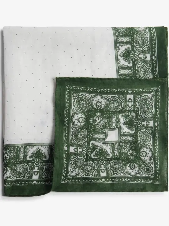 Green paisley print neckerchief