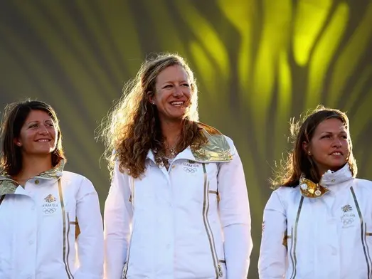 Annie Lush (centre) with two other women